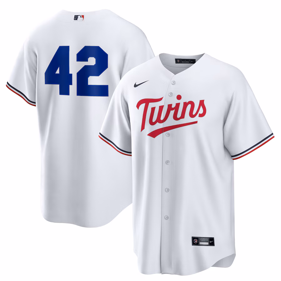 Men's Minnesota Twins Nike White Home 2025 Jackie Robinson Day Replica Jersey