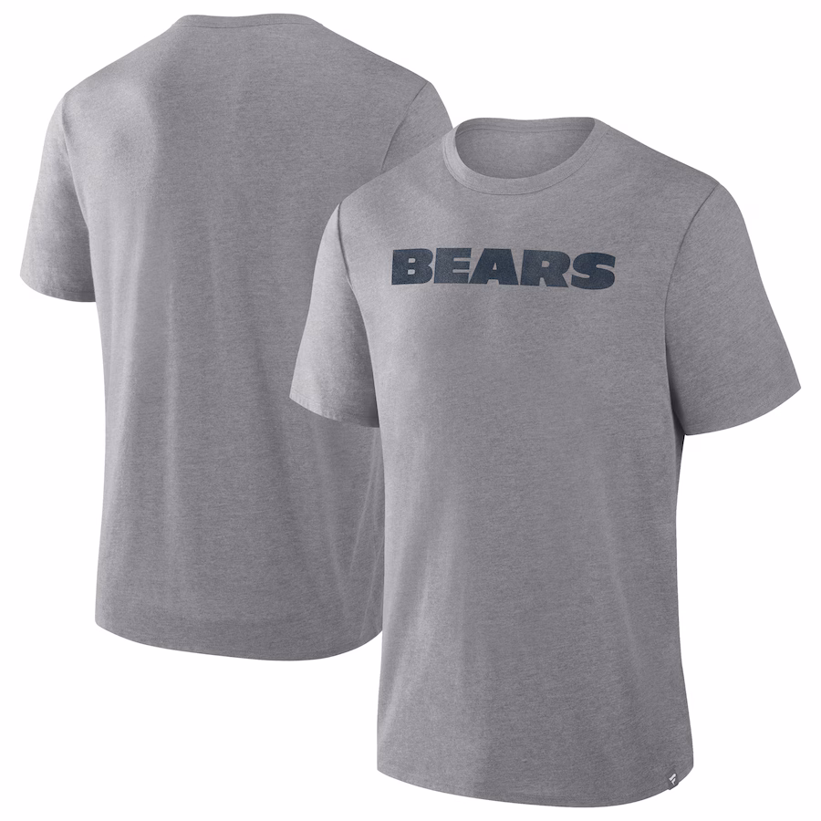 Men's Chicago Bears  Fanatics Heather Gray Tri-Blend T-Shirt