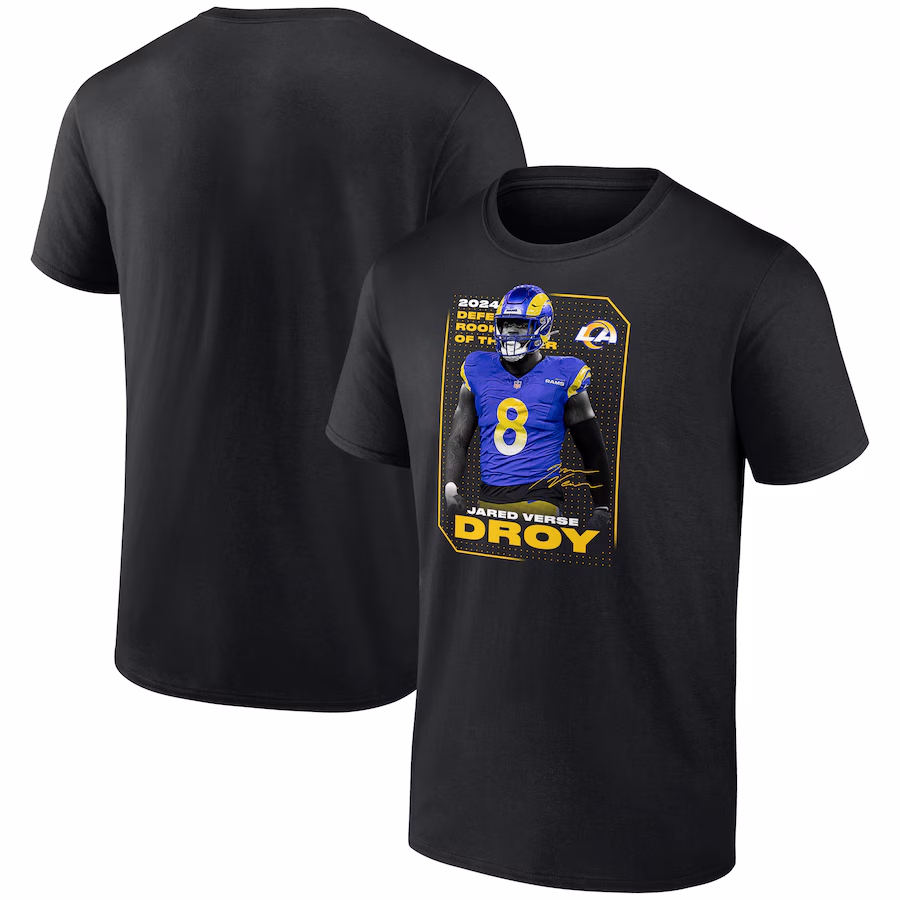 Men's Los Angeles Rams Jared Verse Black 2024 NFL Defensive Rookie of the Year T-Shirt