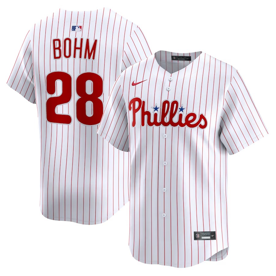 Men's Philadelphia Phillies Alec Bohm Nike White Alternate Limited Player Jersey
