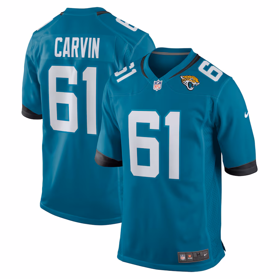 Men's Jacksonville Jaguars Jerome Carvin Nike Teal Team Game Jersey