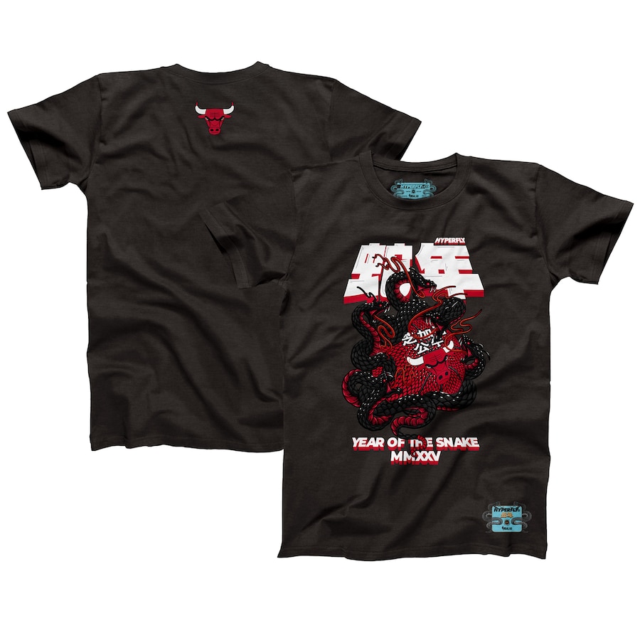 Unisex Chicago Bulls NBALab x Hyperfly Heather Black Year of the Snake Lunar New Year Collection T-Shirt