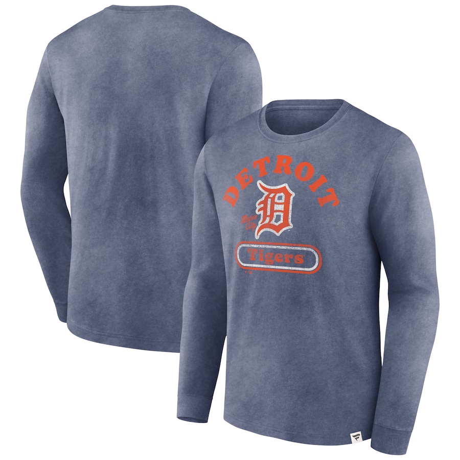 Men's Detroit Tigers Fanatics Navy Circus Catch Long Sleeve T-Shirt