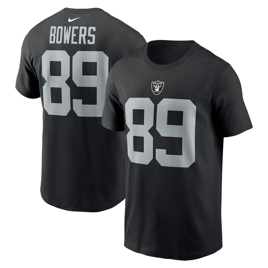 Men's Las Vegas Raiders Brock Bowers Nike Black  Name & Number T-Shirt