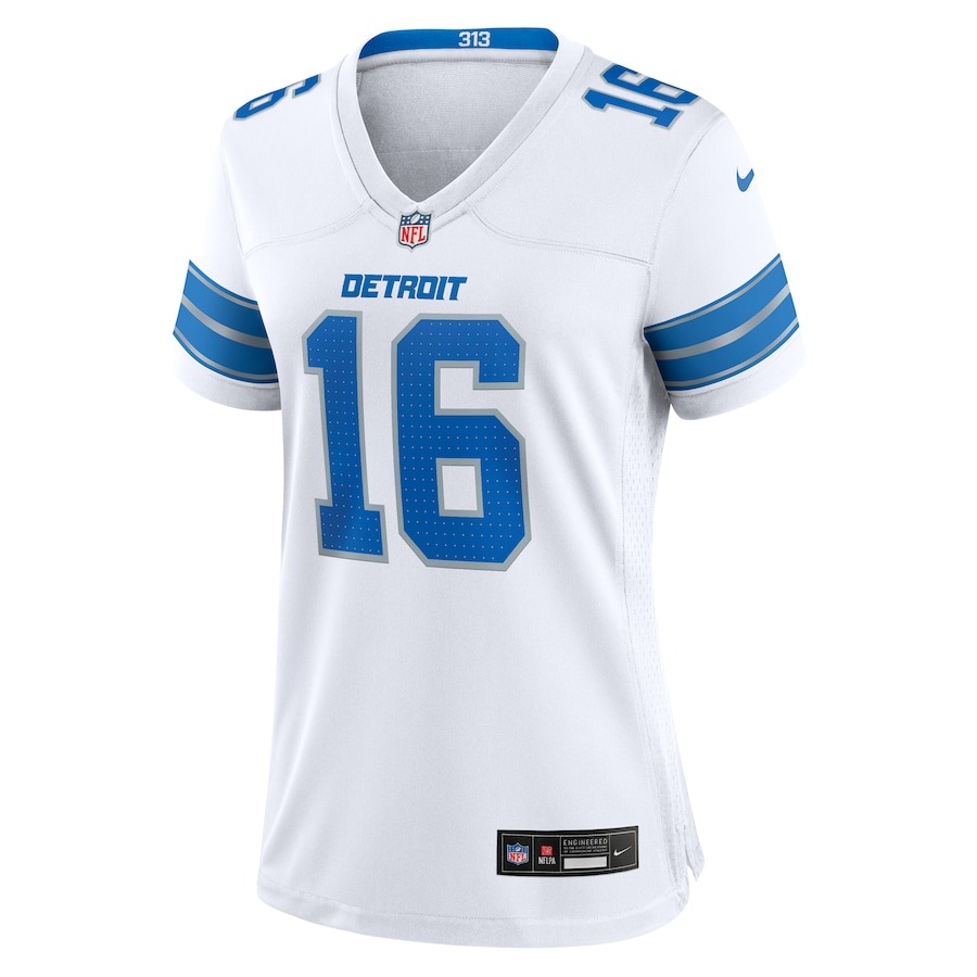 Women's Detroit Lions Jared Goff Nike White Game Jersey