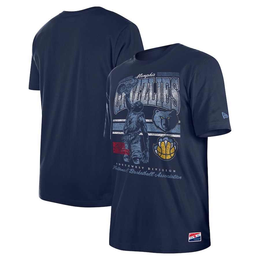 Men's Memphis Grizzlies New Era Navy Enzyme Wash Oversized T-Shirt