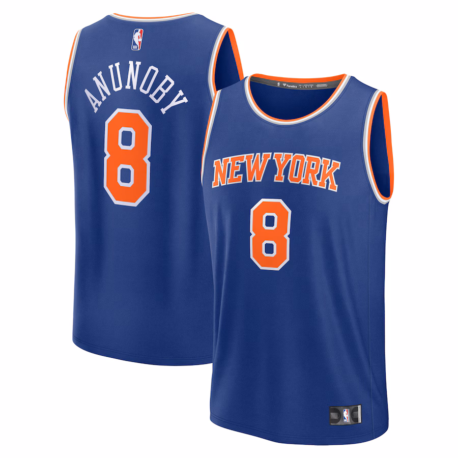 Men's New York Knicks OG Anunoby Fanatics Royal Fast Break Player Jersey - Icon Edition