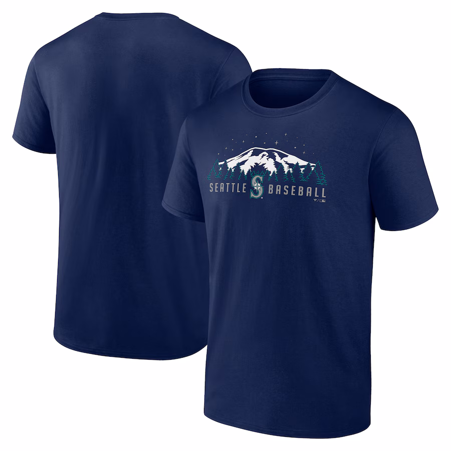 Men's Seattle Mariners Navy Mountains T-Shirt