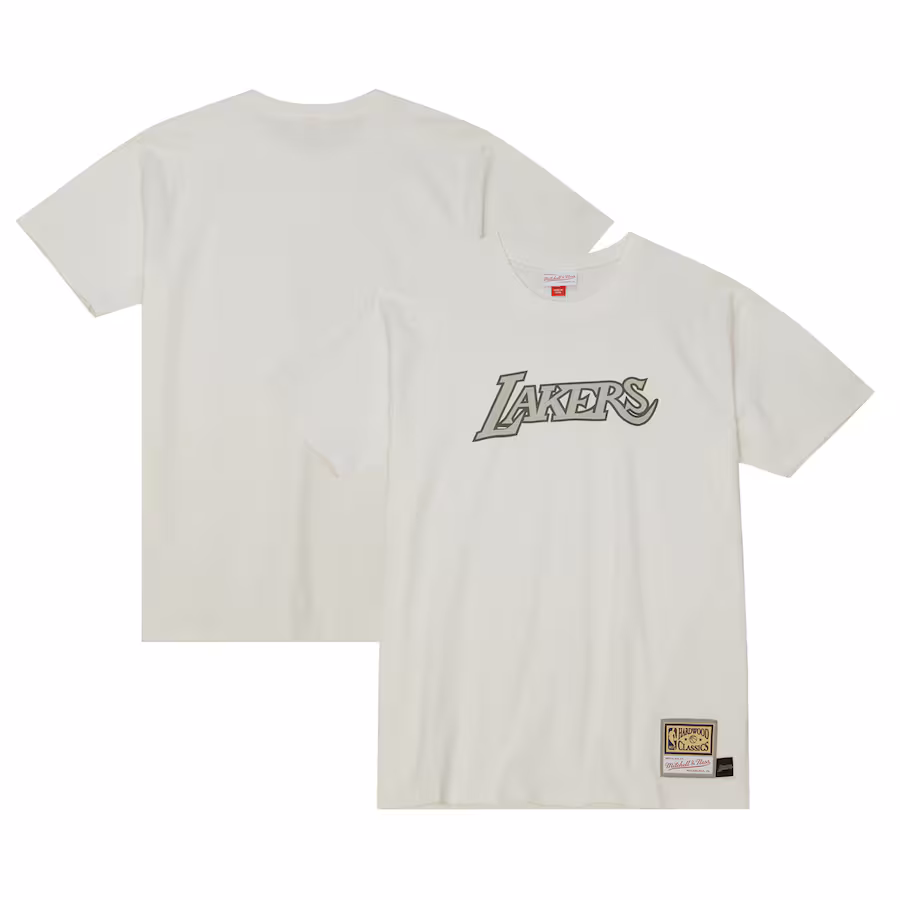 Men's Los Angeles Lakers  Mitchell & Ness Cream Hardwood Classics T-Shirt
