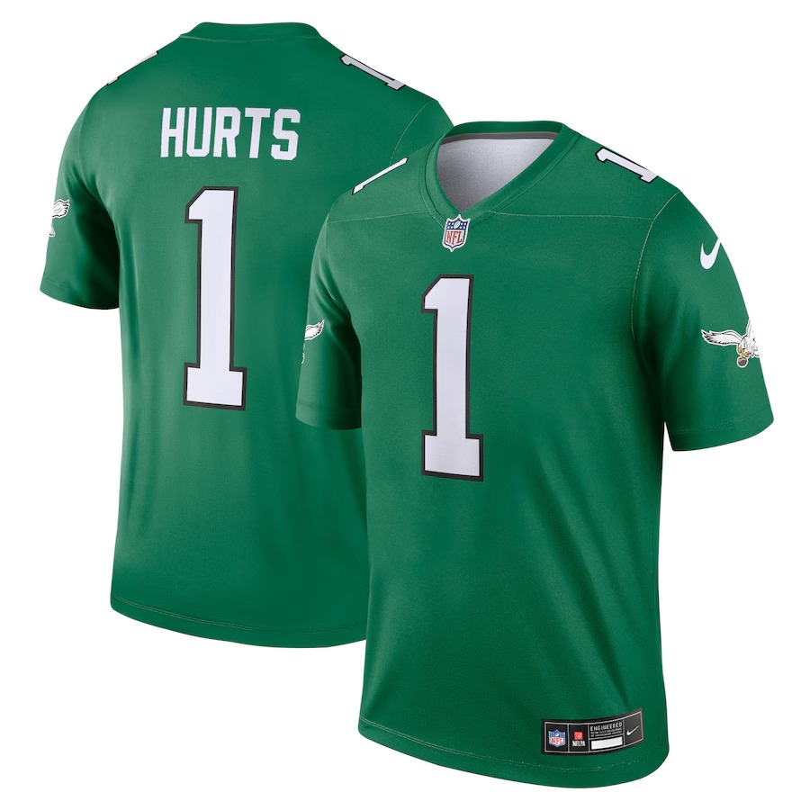 Men's Philadelphia Eagles Jalen Hurts Nike Kelly Green Legend Player Performance Top