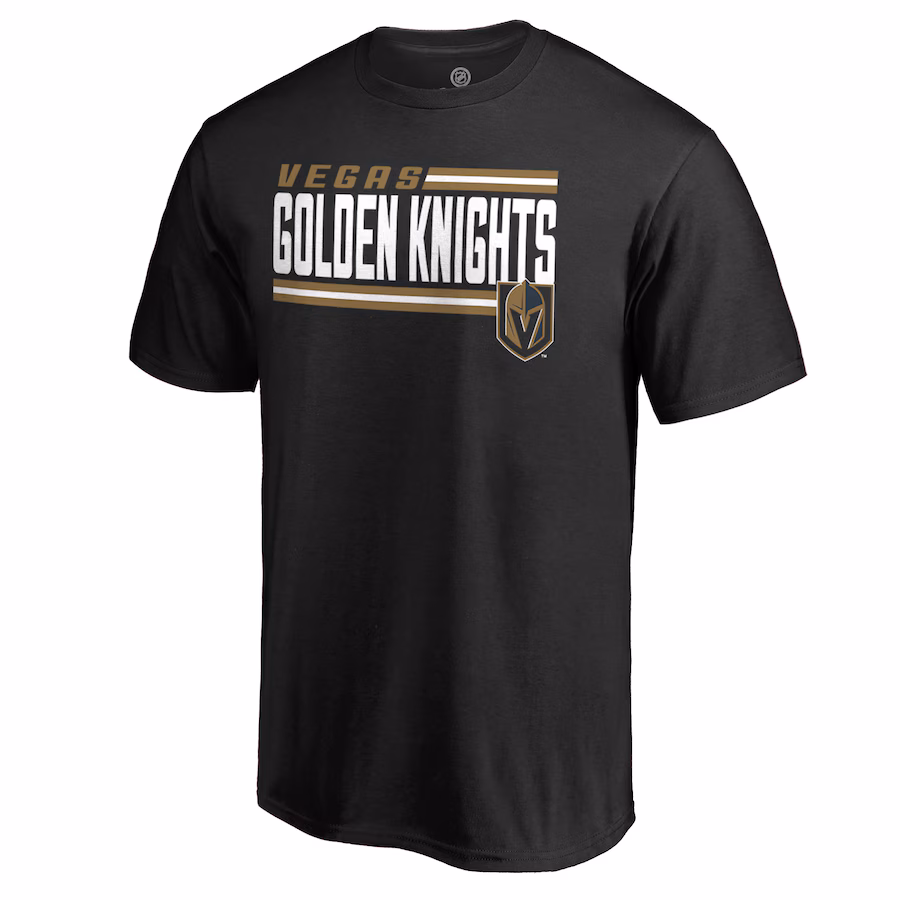 Men's Vegas Golden Knights Black Iconic Collection On Side Stripe T-Shirt