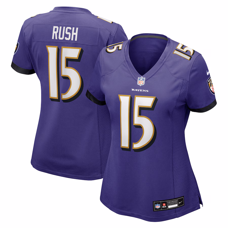 Women's Baltimore Ravens Cooper Rush Nike Purple Team Game Jersey