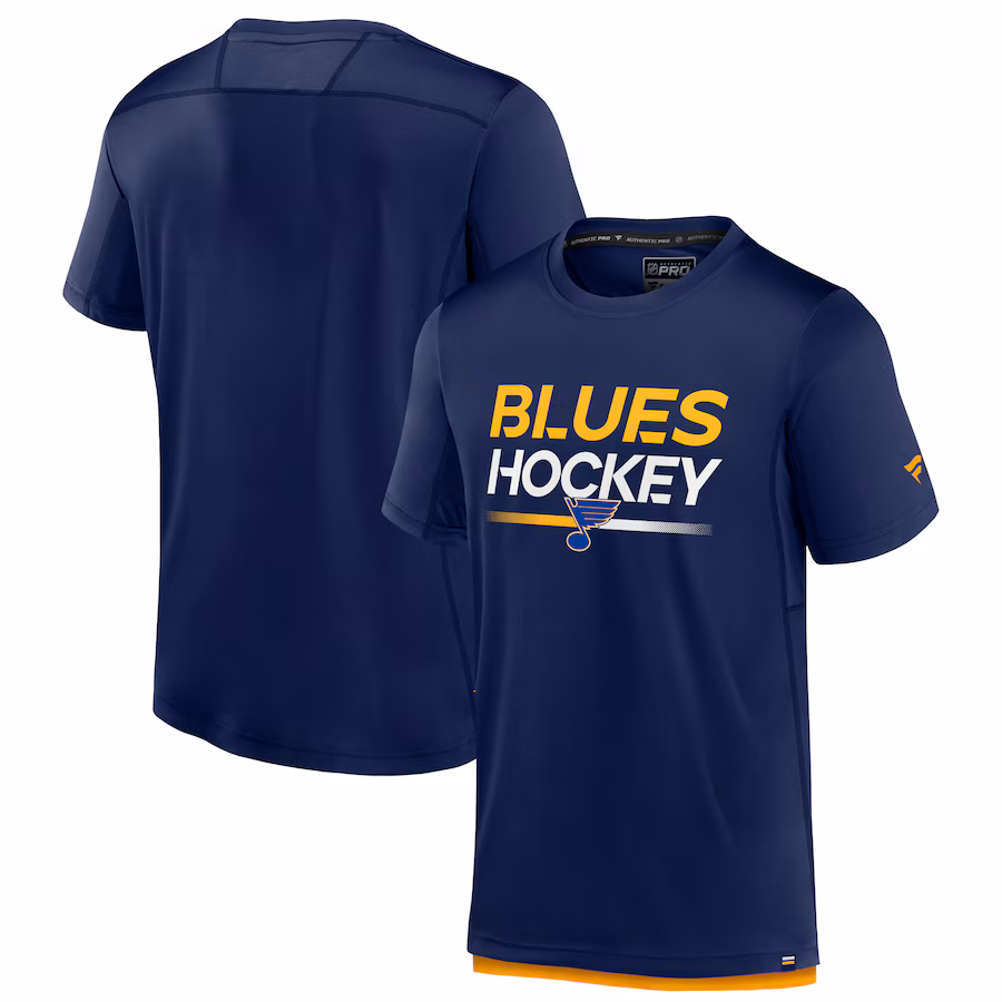 Men's St. Louis Blues Fanatics Navy Authentic Pro Tech T-Shirt