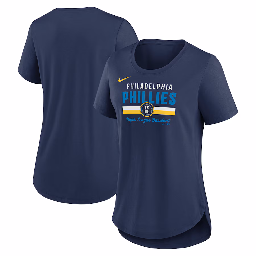 Women's Philadelphia Phillies Nike Navy City Connect Lockup Tri-Blend T-Shirt
