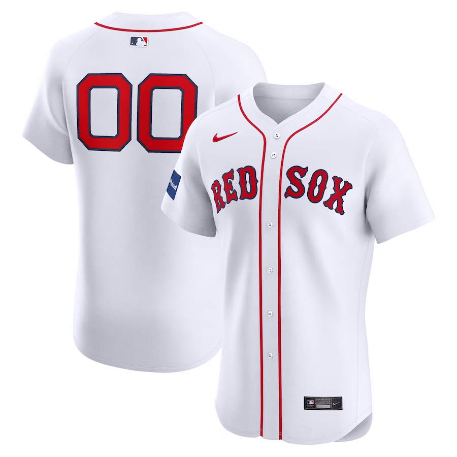Men's Boston Red Sox Nike White Home Elite Pick-A-Player Retired Roster Patch Jersey