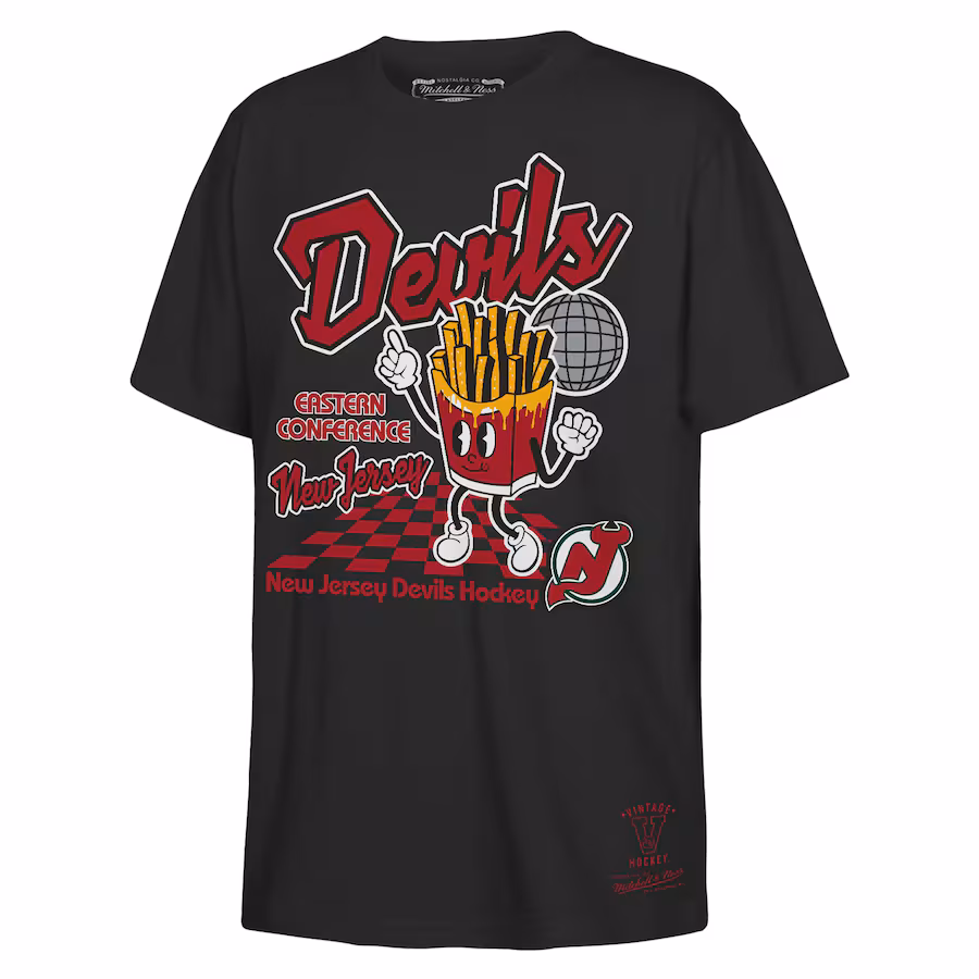 Youth New Jersey Devils Mitchell & Ness Black Concession Stand T-Shirt