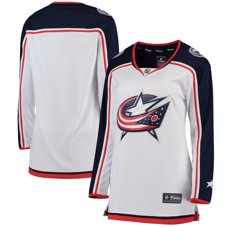 Women's Columbus Blue Jackets Fanatics White Away Breakaway Jersey
