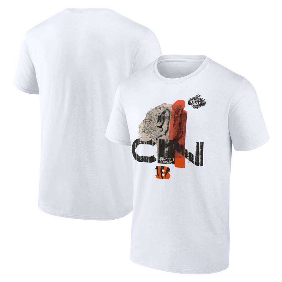 Men's Cincinnati Bengals White 2025 NFL Draft T-Shirt