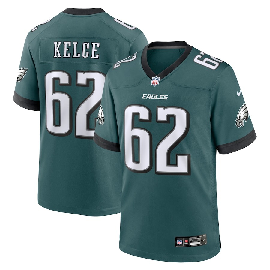 Men's Philadelphia Eagles Jason Kelce Nike Midnight Green Team Game Jersey