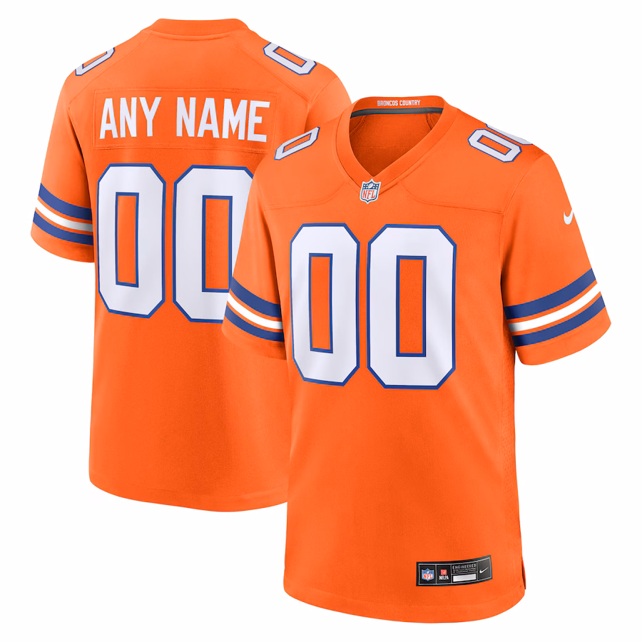 Youth Denver Broncos Nike Orange 2nd Alternate Custom Replica Jersey