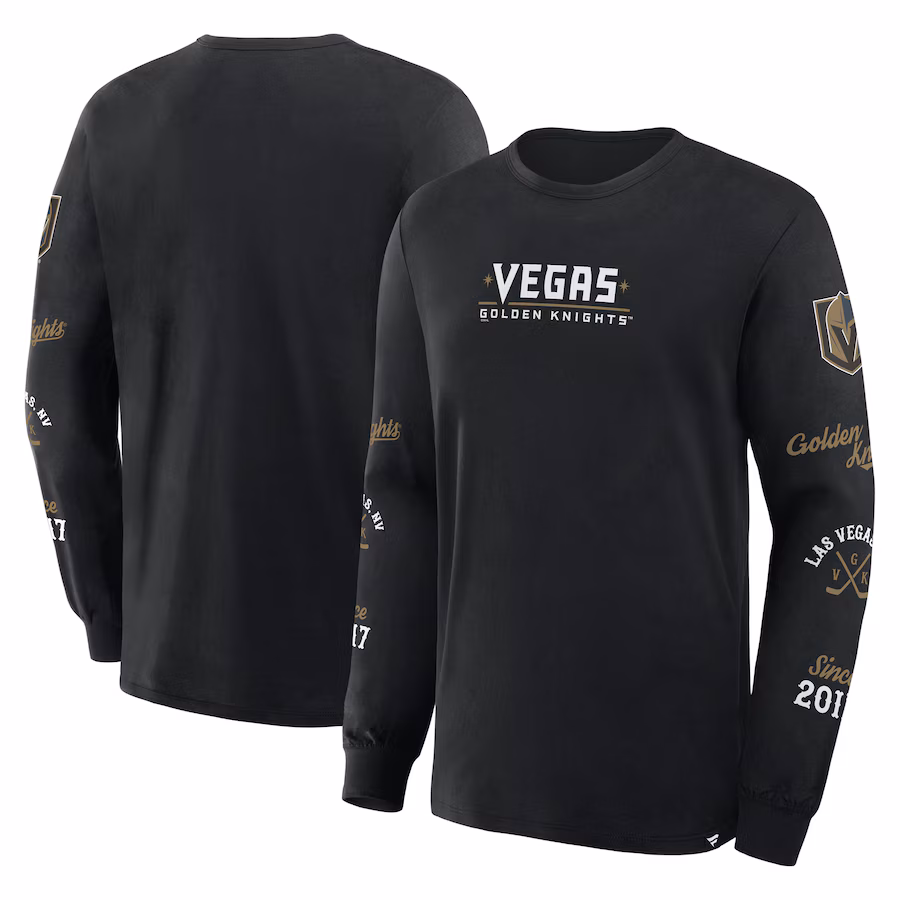 Men's Vegas Golden Knights Fanatics Black Boxed In Legacy Long Sleeve T-Shirt