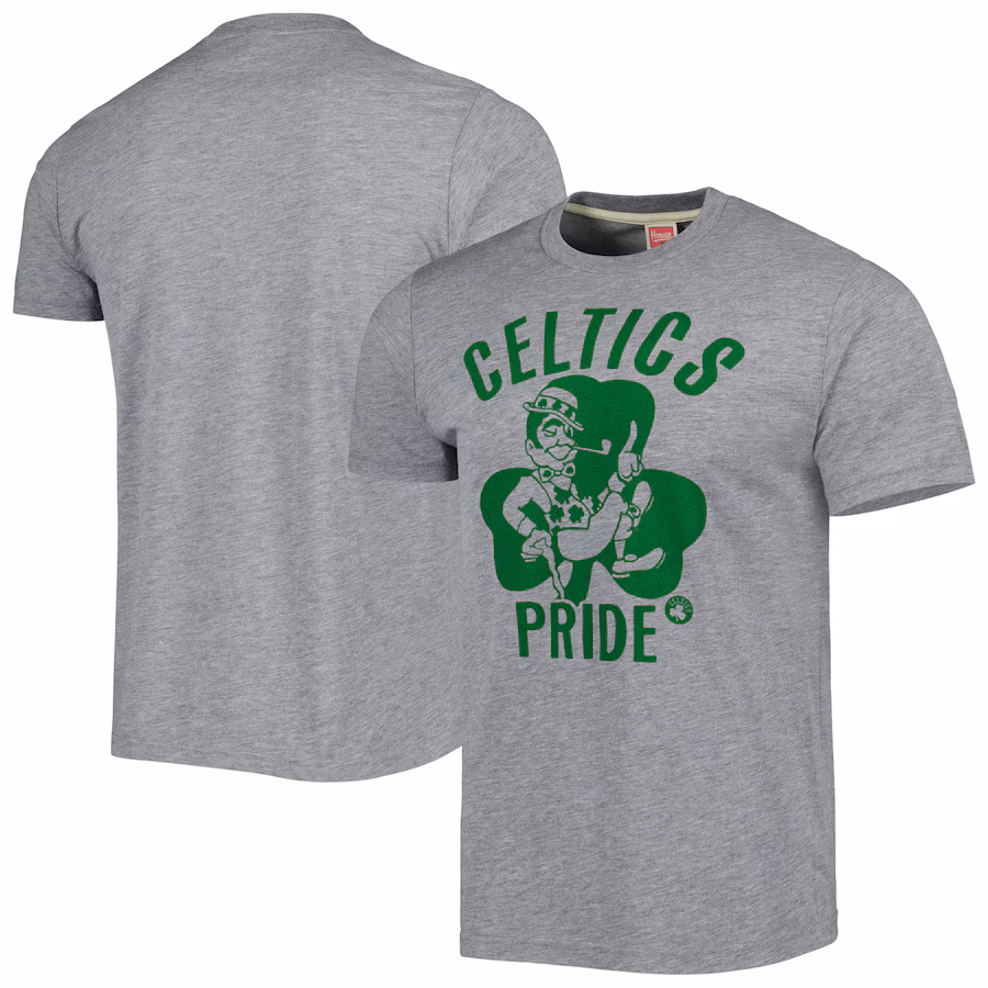 Unisex Boston Celtics Homage Heather Gray Hometown Hyper Local Tri-Blend T-Shirt