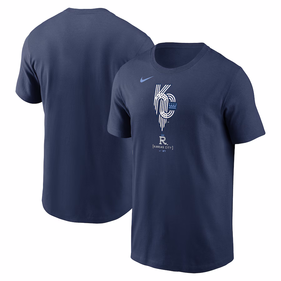 Men's Kansas City Royals Nike Navy City Connect Large Logo T-Shirt