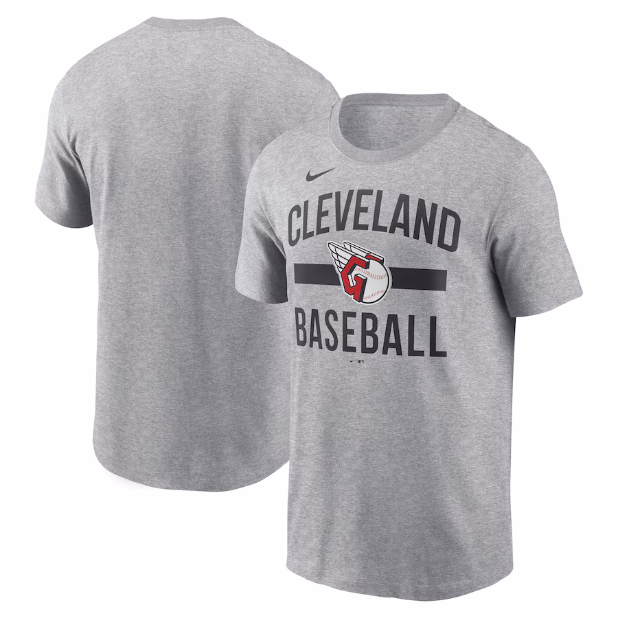 Men's Cleveland Guardians Nike Heather Gray Arched T-Shirt