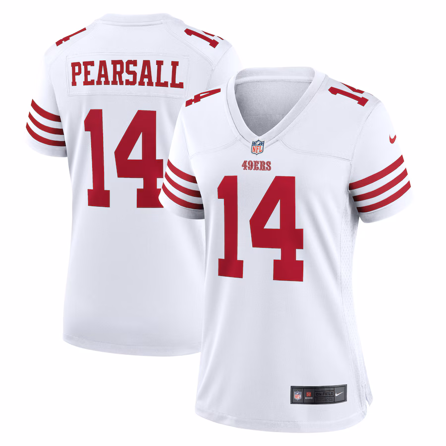 Women's San Francisco 49ers Ricky Pearsall Nike  White White Game Jersey