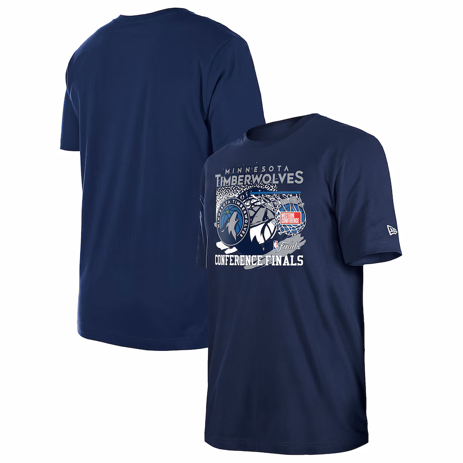 Men's Minnesota Timberwolves  New Era Navy 2024 Western Conference Finals T-Shirt