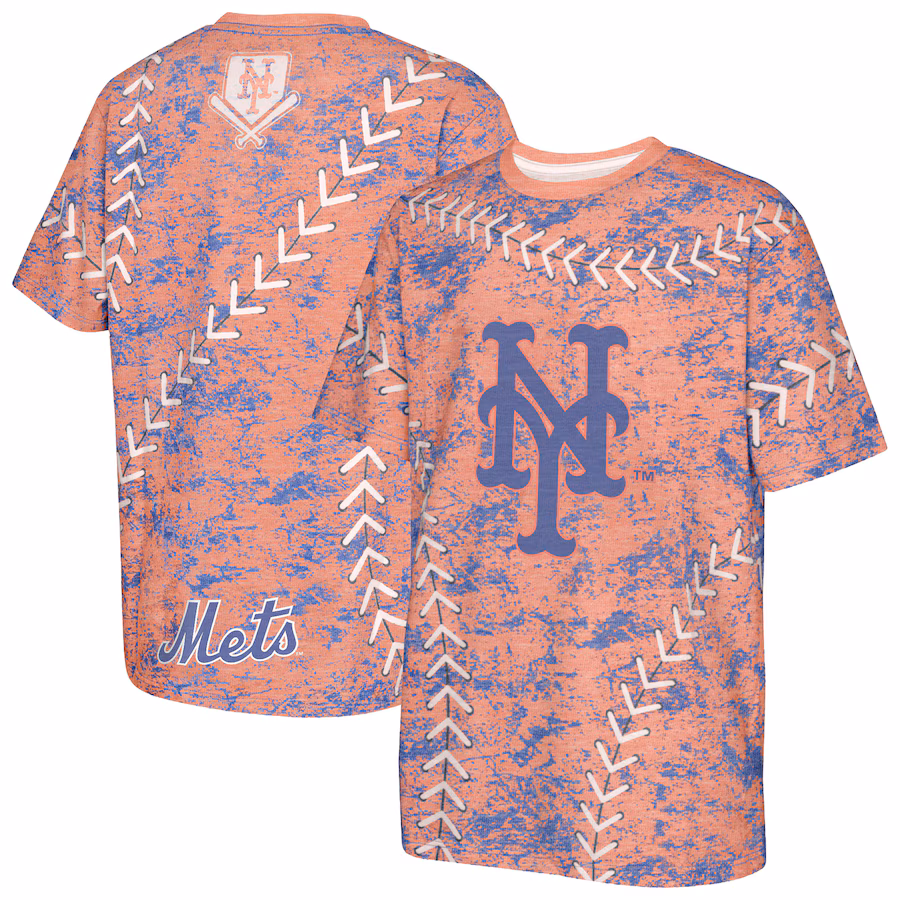 Youth New York Mets Orange Slide Score Bold T-Shirt