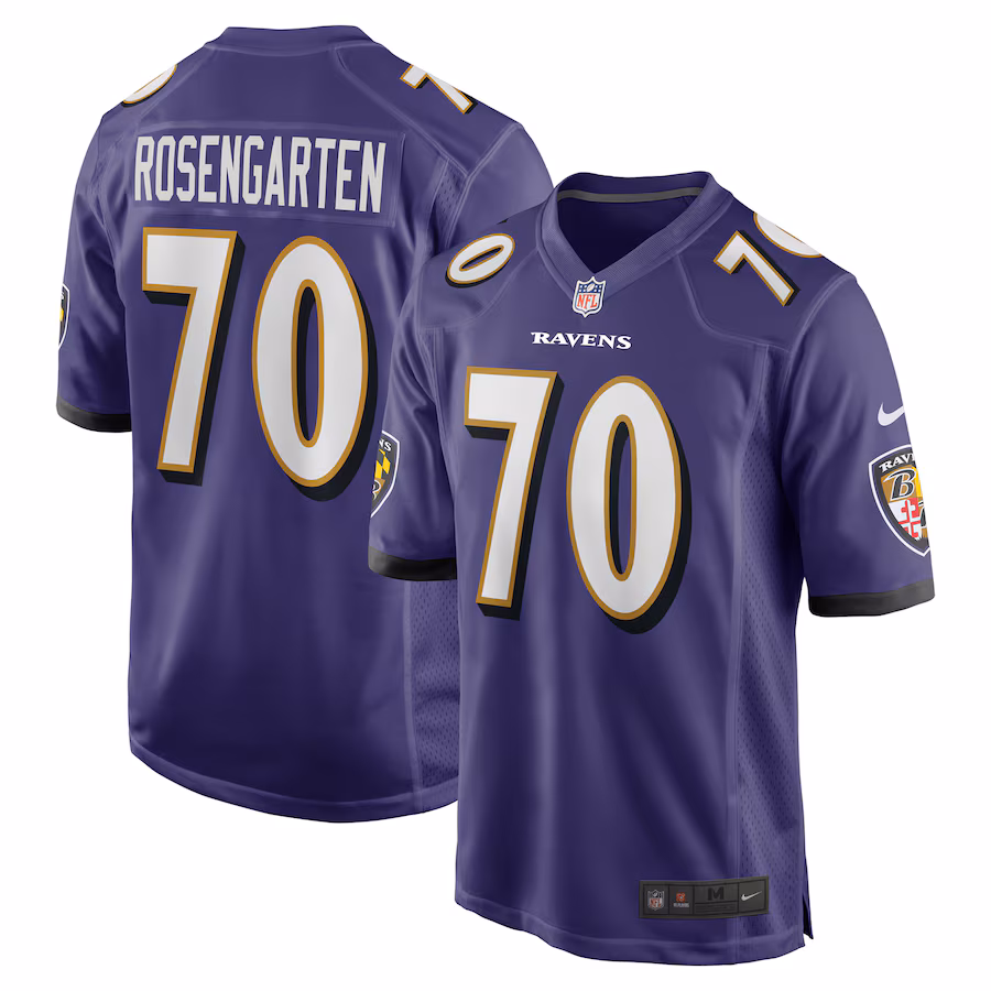 Men's Baltimore Ravens Roger Rosengarten Nike Purple Team Game Jersey