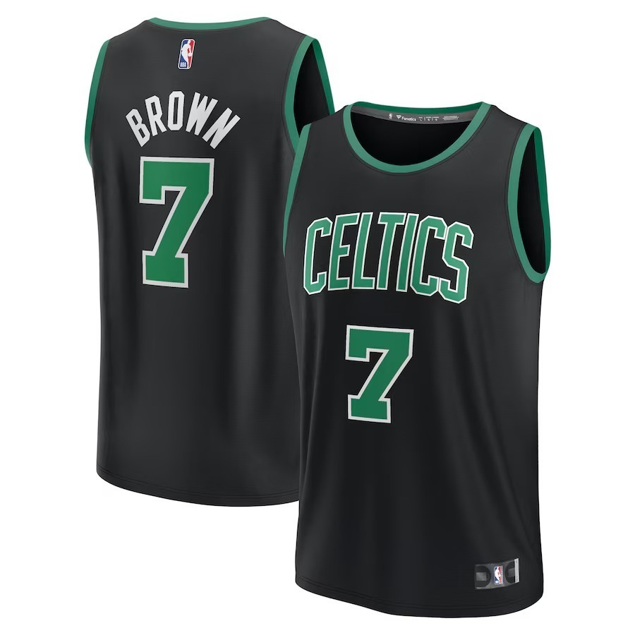 Men's Boston Celtics Jaylen Brown Fanatics Black Fast Break Replica Player Jersey - Statement Edition