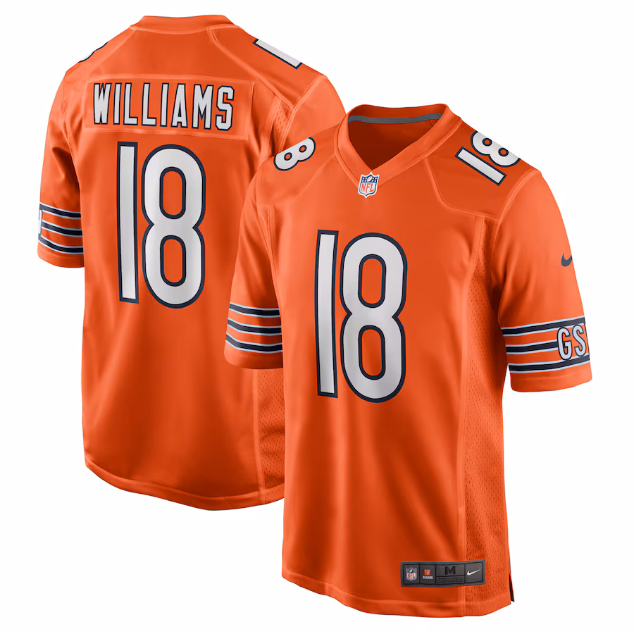 Men's Chicago Bears Caleb Williams Nike Orange Alternate Player Game Jersey