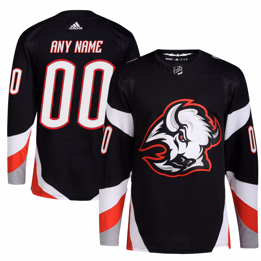 Men's Buffalo Sabres adidas Black Alternate Primegreen Authentic Custom Jersey