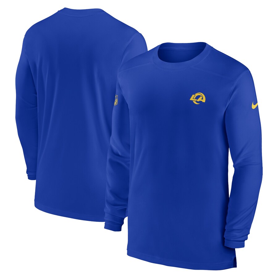 Men's Los Angeles Rams Nike Royal Sideline Coach Performance Long Sleeve T-Shirt