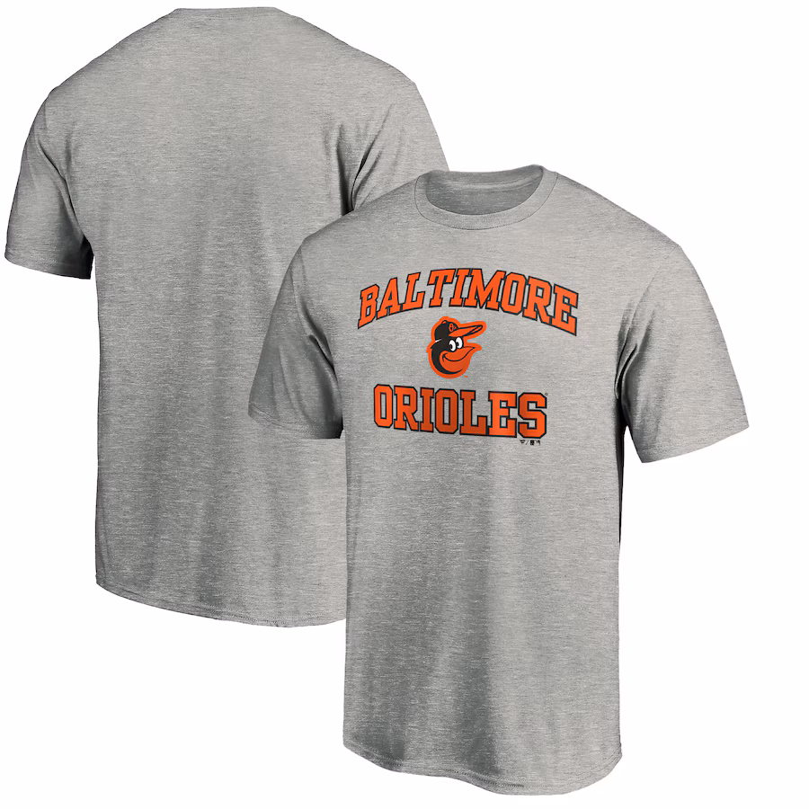 Men's Baltimore Orioles Fanatics MTO Label Heather Gray Heart & Soul T-Shirt
