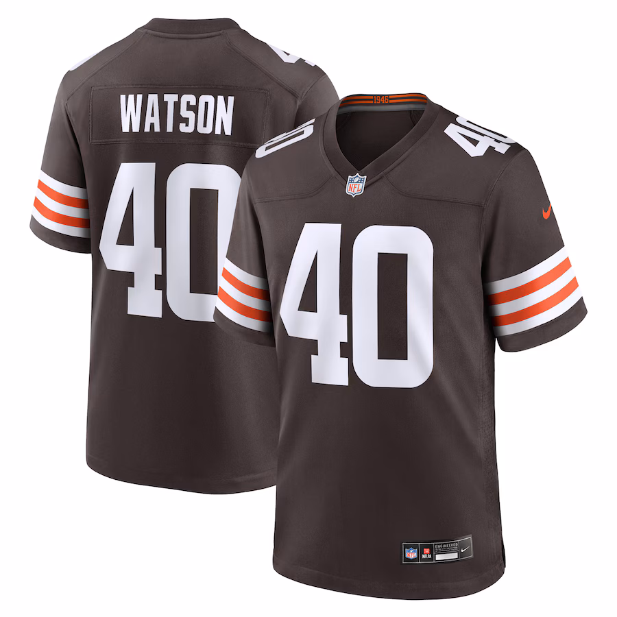 Men's Cleveland Browns Nathaniel Watson Nike Brown Team Game Jersey
