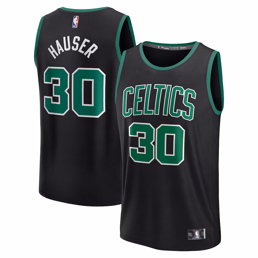 Men's Boston Celtics Sam Hauser Fanatics Black Fast Break Replica Player Jersey - Statement Edition