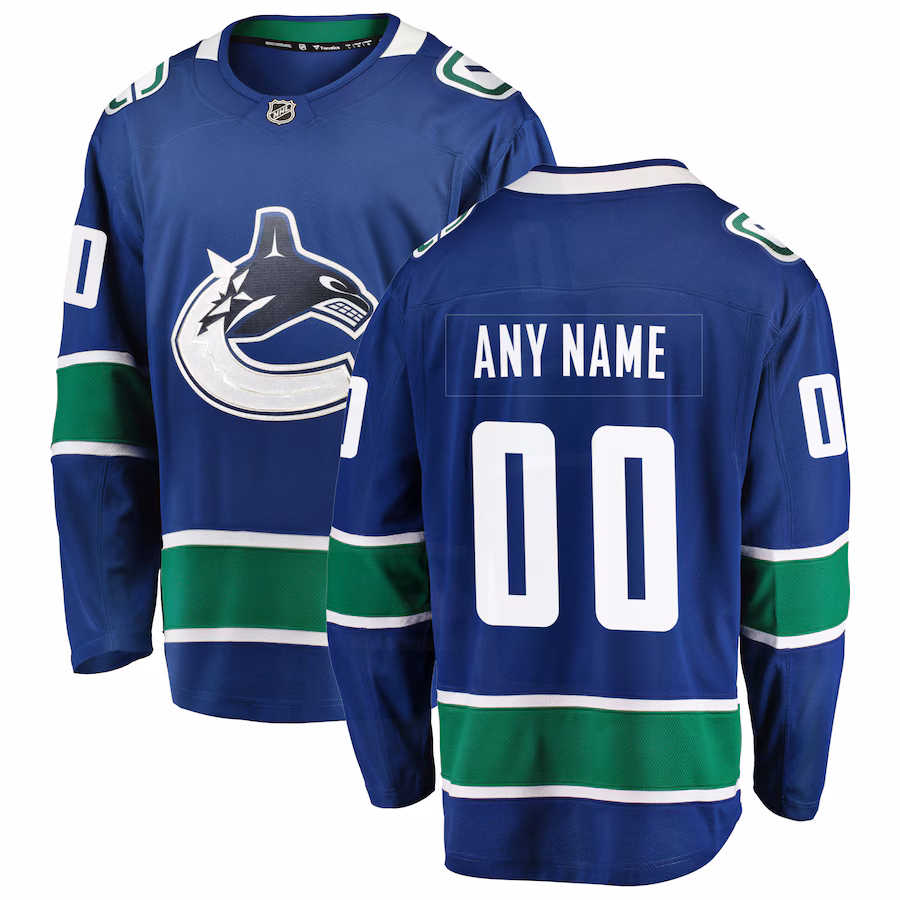 Men's Vancouver Canucks Fanatics Blue Home Team Breakaway Custom Jersey