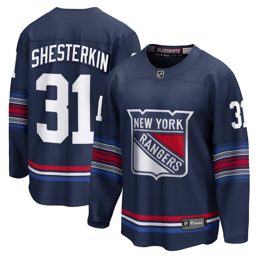 Men's New York Rangers Igor Shesterkin Fanatics Navy Alternate Premier Breakaway Player Jersey
