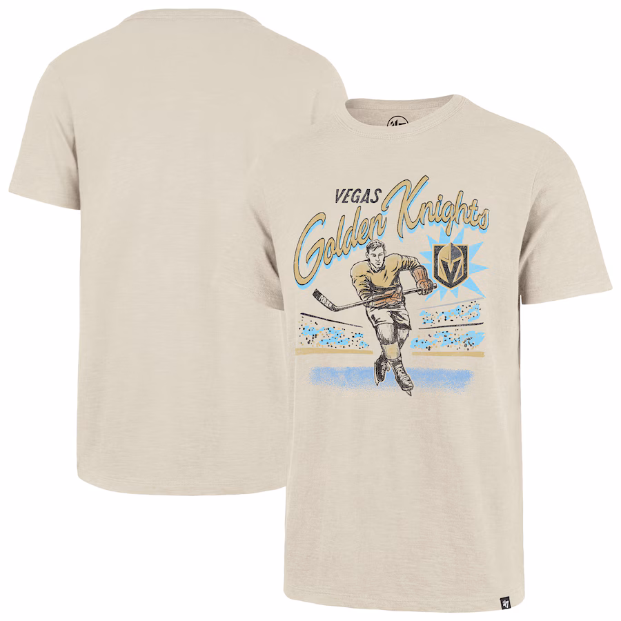 Men's Vegas Golden Knights '47 Natural Hockey Player Golden Age Scrum T-Shirt
