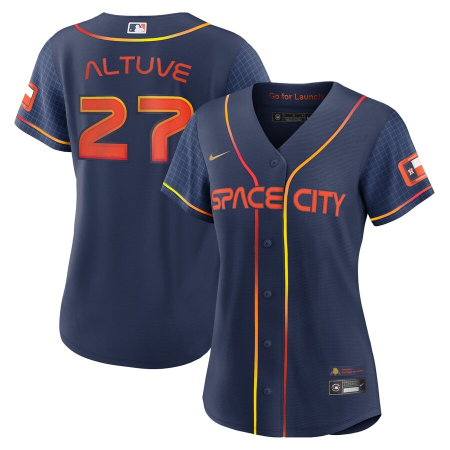Women's Houston Astros Jose Altuve Nike Navy City Connect Replica Player Jersey
