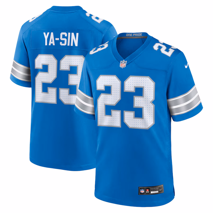 Men's Detroit Lions Rock Ya-Sin Nike Blue Team Game Jersey