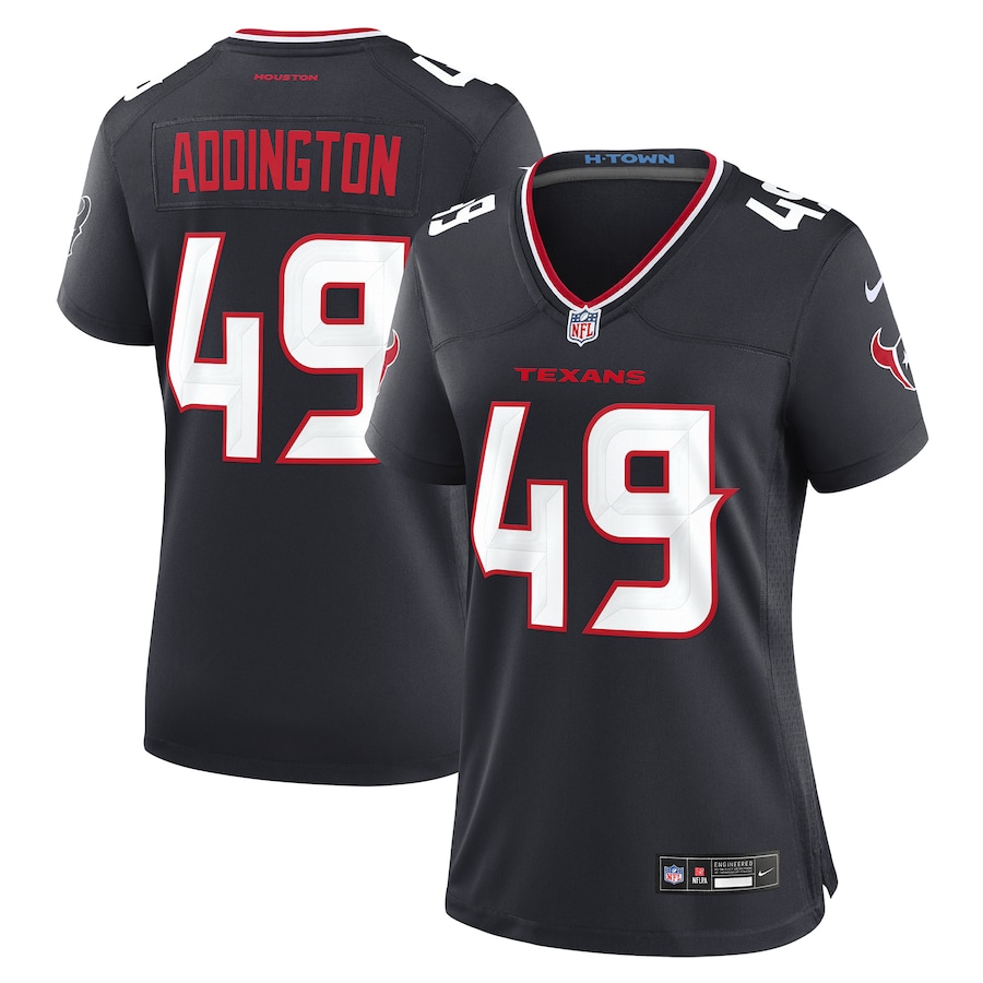 Women's Houston Texans Tucker Addington Nike Navy Team Game Jersey