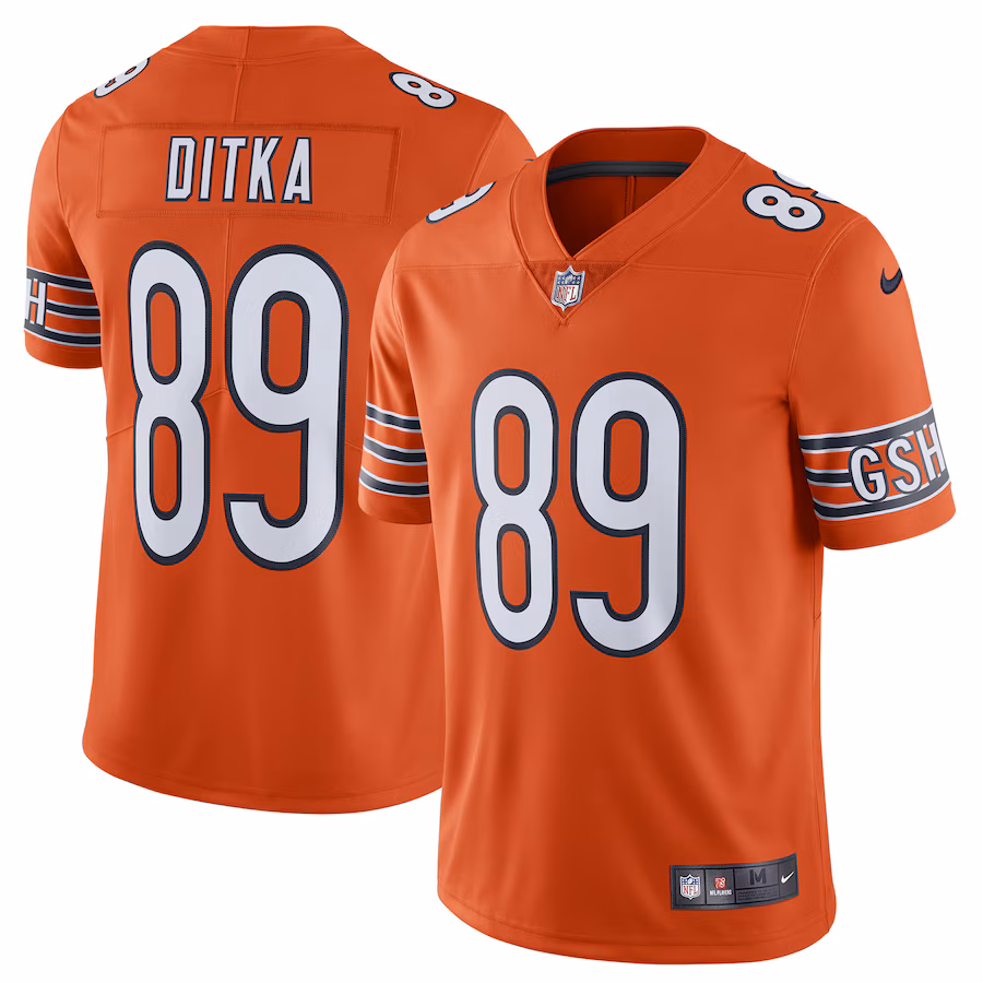 Men's Chicago Bears Mike Ditka Nike Orange Alternate Vapor Untouchable Limited Retired Player Jersey