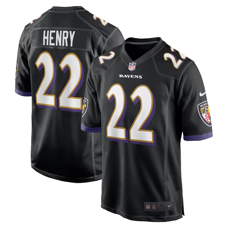 Men's Baltimore Ravens Derrick Henry Nike  Black Alternate Game Jersey