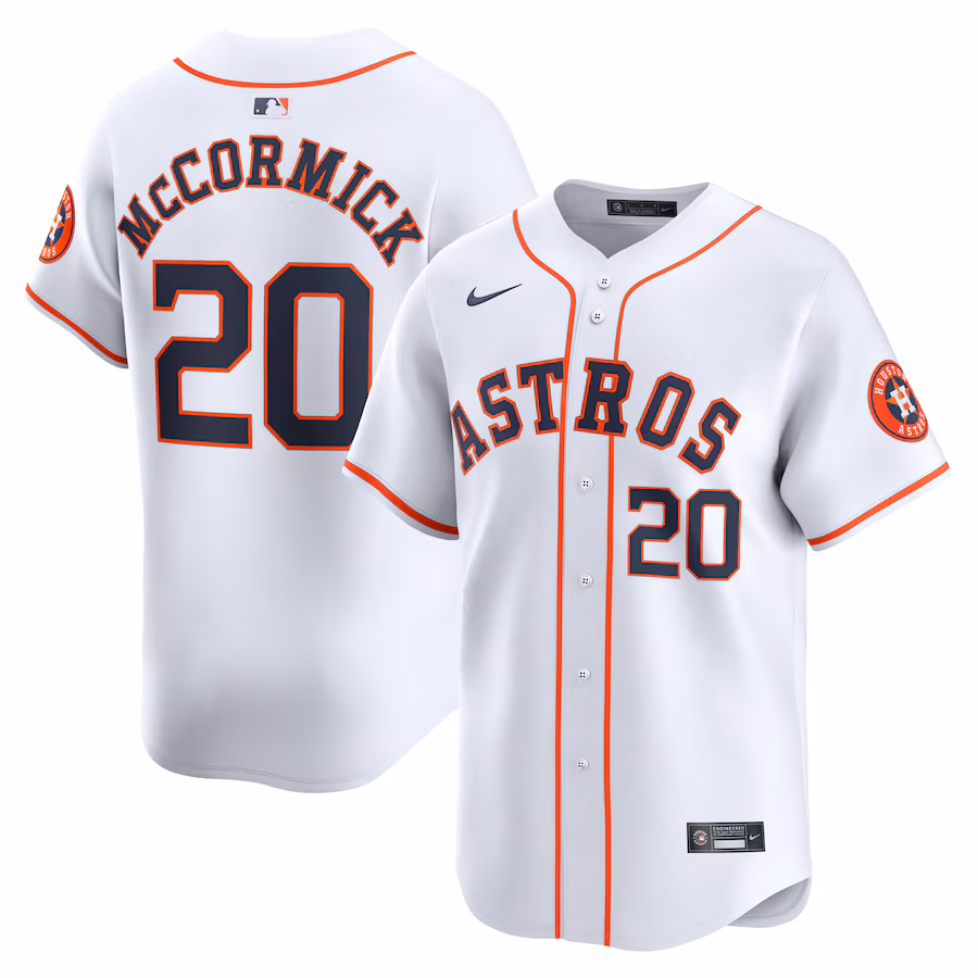 Men's Houston Astros Chas McCormick Nike White Home Limited Player Jersey