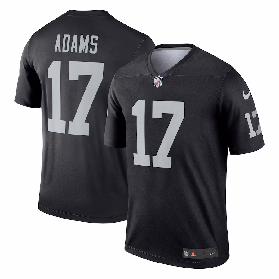 Men's Las Vegas Raiders Davante Adams Nike Black Team Legend Player Performance Top