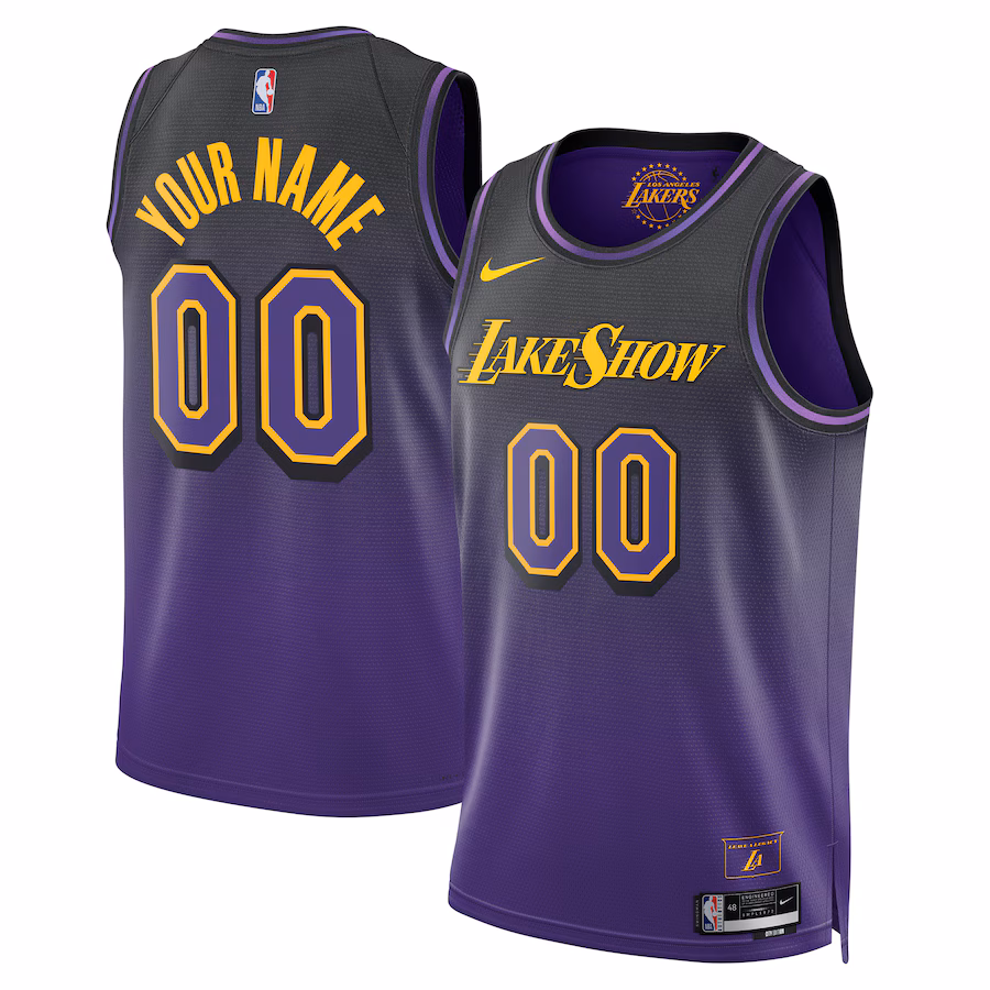 Unisex Los Angeles Lakers Nike Purple 2024/25 Custom Swingman Jersey - City Edition